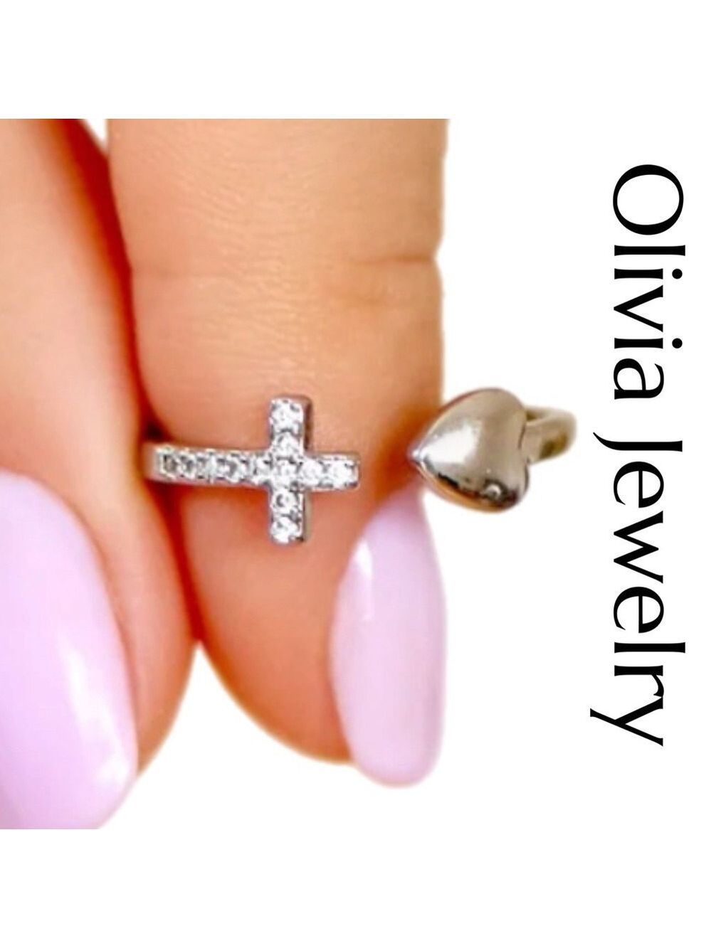 Olivia Jewelry "To my daughter" HEART AND CROSS RING ring. New in box.